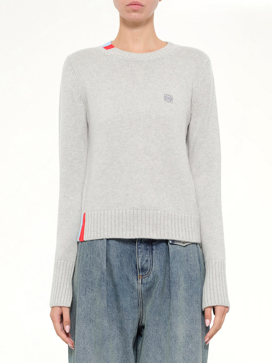 Sweater in Light Blue/Multicolour