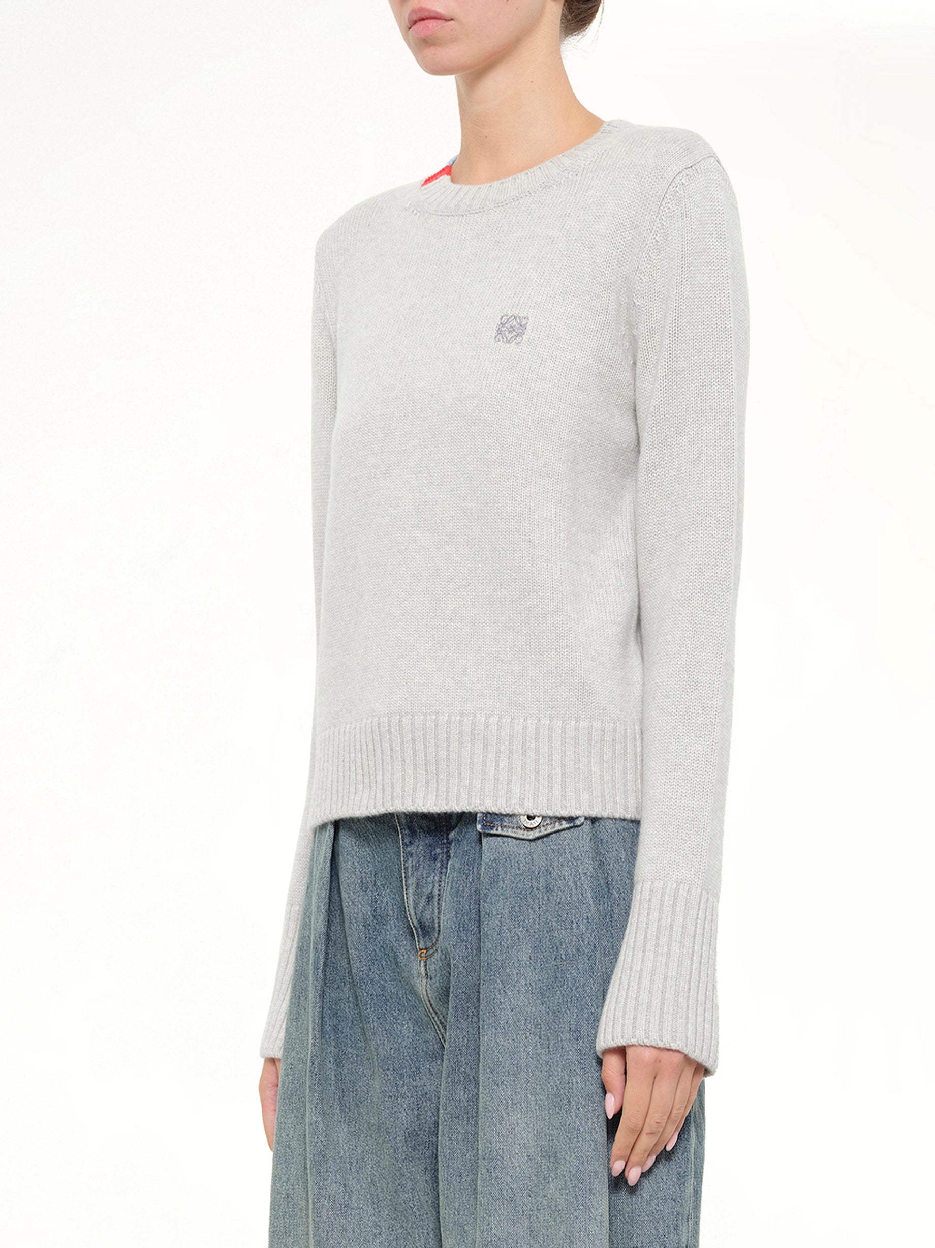 Sweater in Light Blue/Multicolour