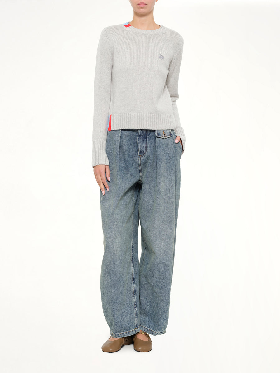 Sweater in Light Blue/Multicolour