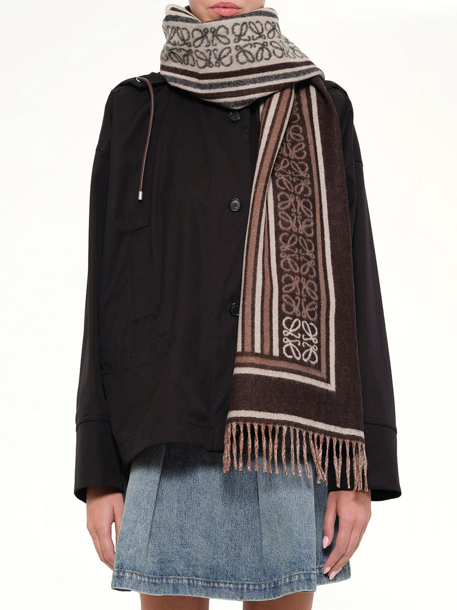 Wool Scarf in Dark Coffee