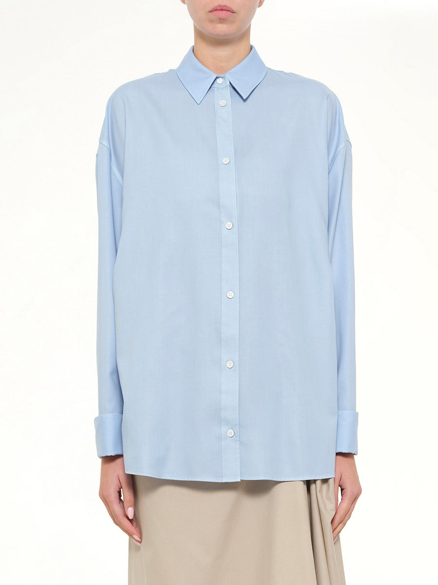 Wool-Silk Shirt in Blue