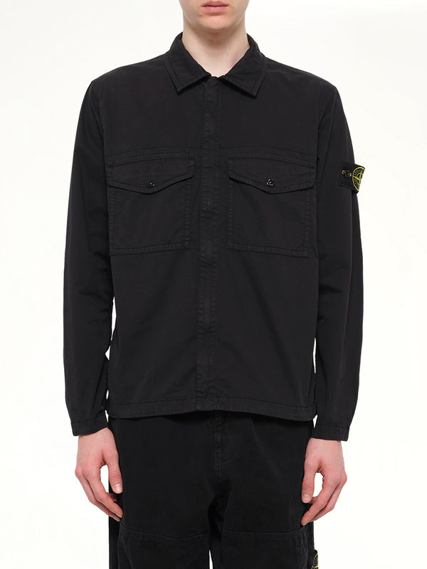 1200003 Stretch Organic Cotton Shirt in Black