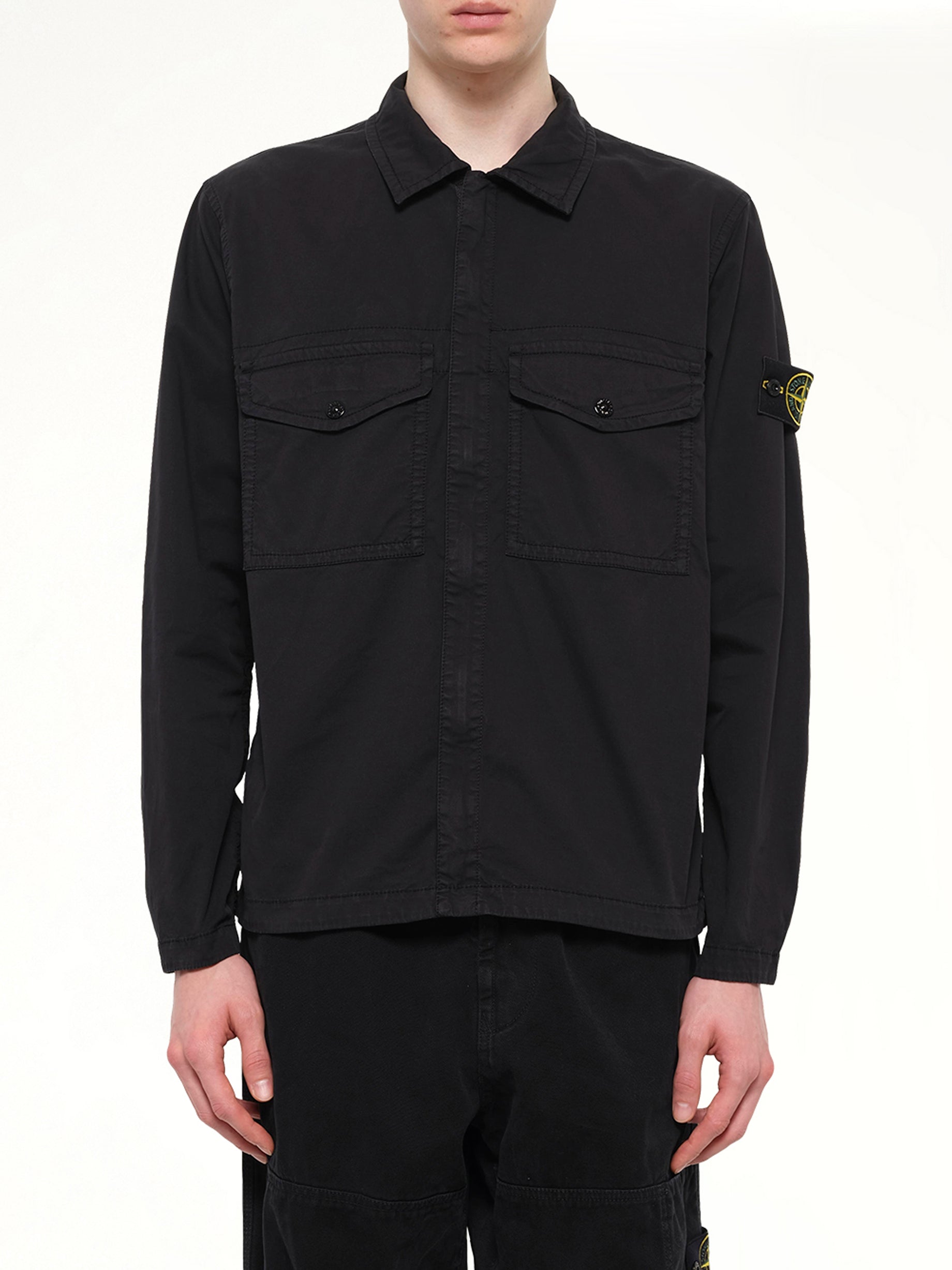 1200003 Stretch Organic Cotton Shirt in Black
