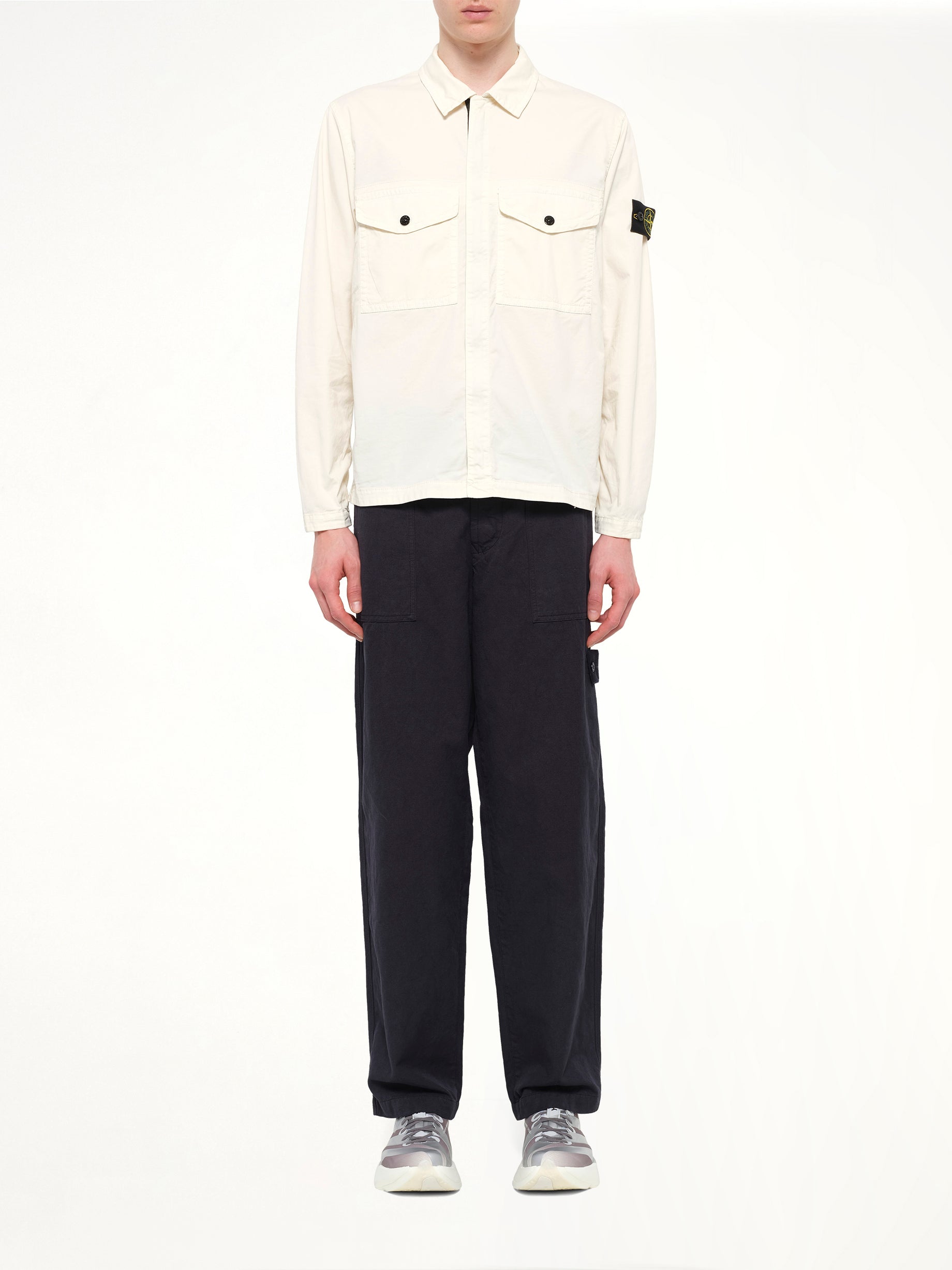 1200003 Stretch Organic Cotton Shirt in Ivory