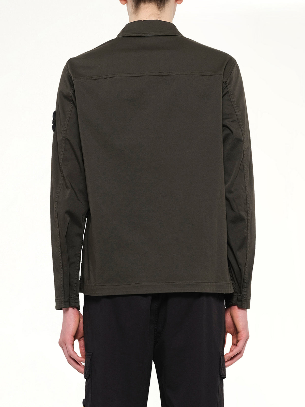 1200010 Cotton Zip-Up Shirt in Coal Grey