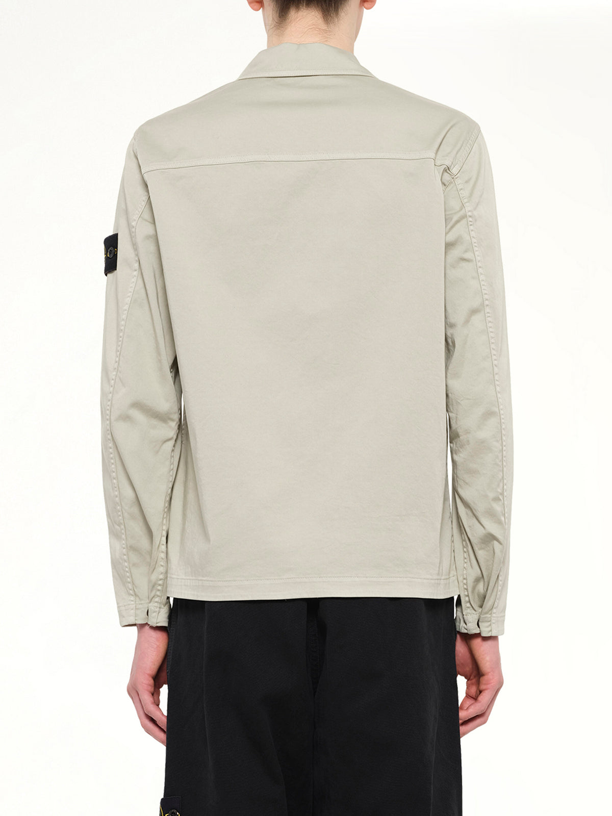 1200010 Cotton Zip-Up Shirt in Sand