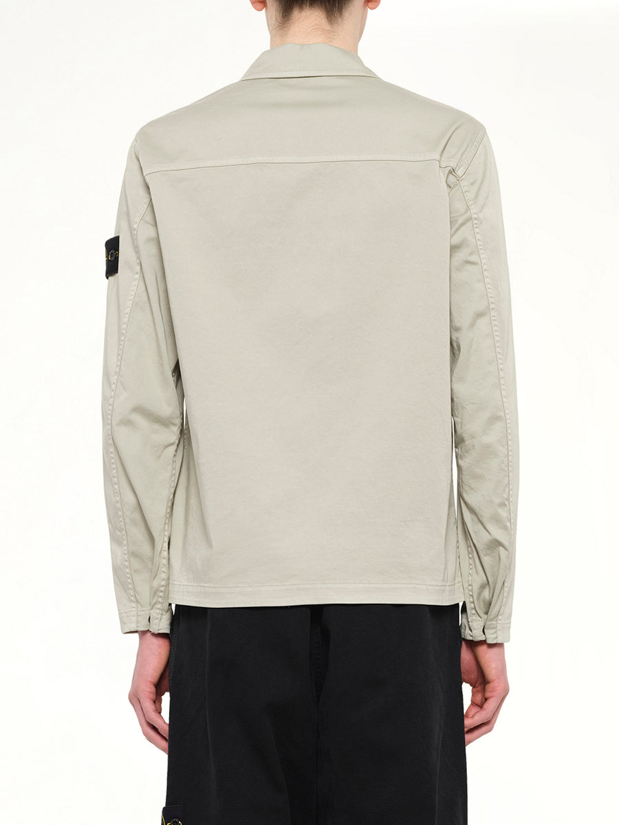 1200010 Cotton Zip-Up Shirt in Sand