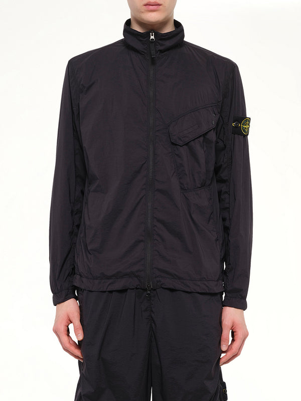 1200015 Ultra Light Nylon Stretch Zip Shirt in Black