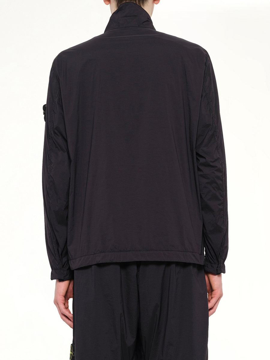 1200015 Ultra Light Nylon Stretch Zip Shirt in Black