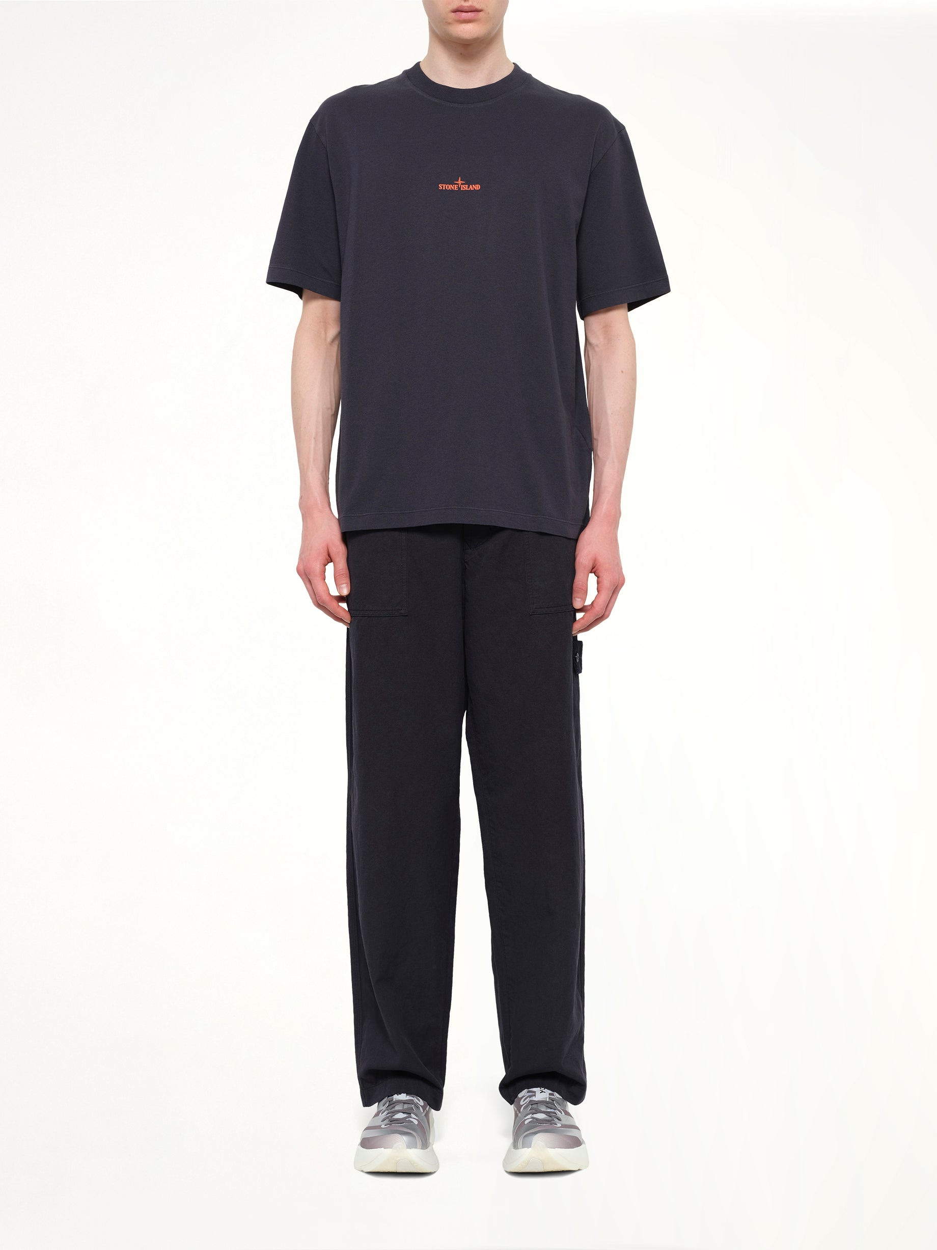 2100001 Cotton Logo T-Shirt in Blue Navy