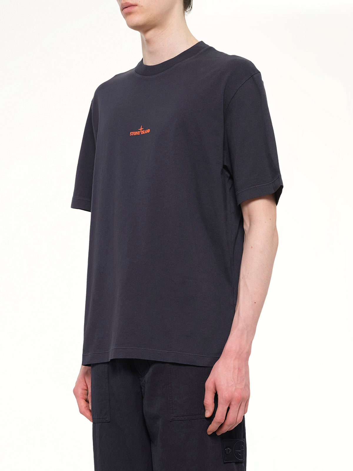 2100001 Cotton Logo T-Shirt in Blue Navy