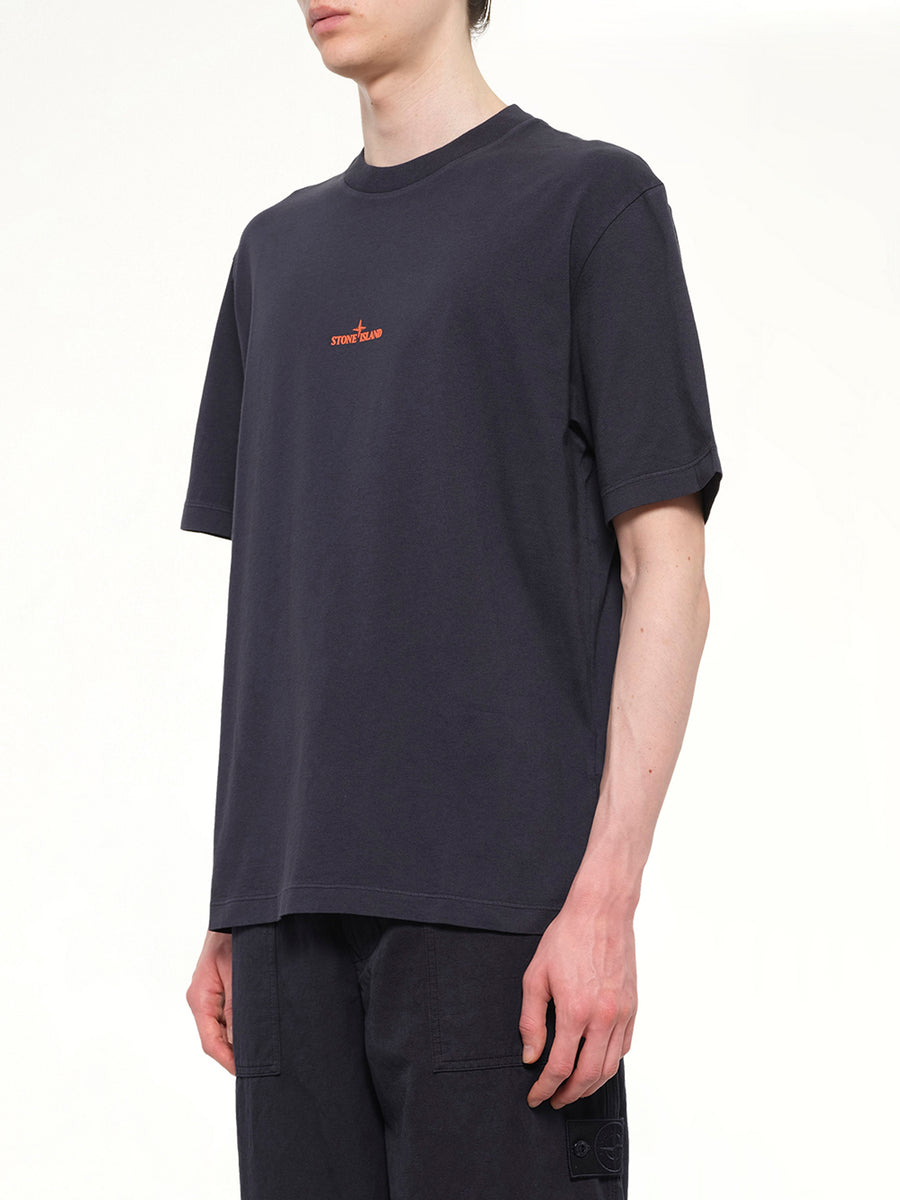 2100001 Cotton Logo T-Shirt in Blue Navy