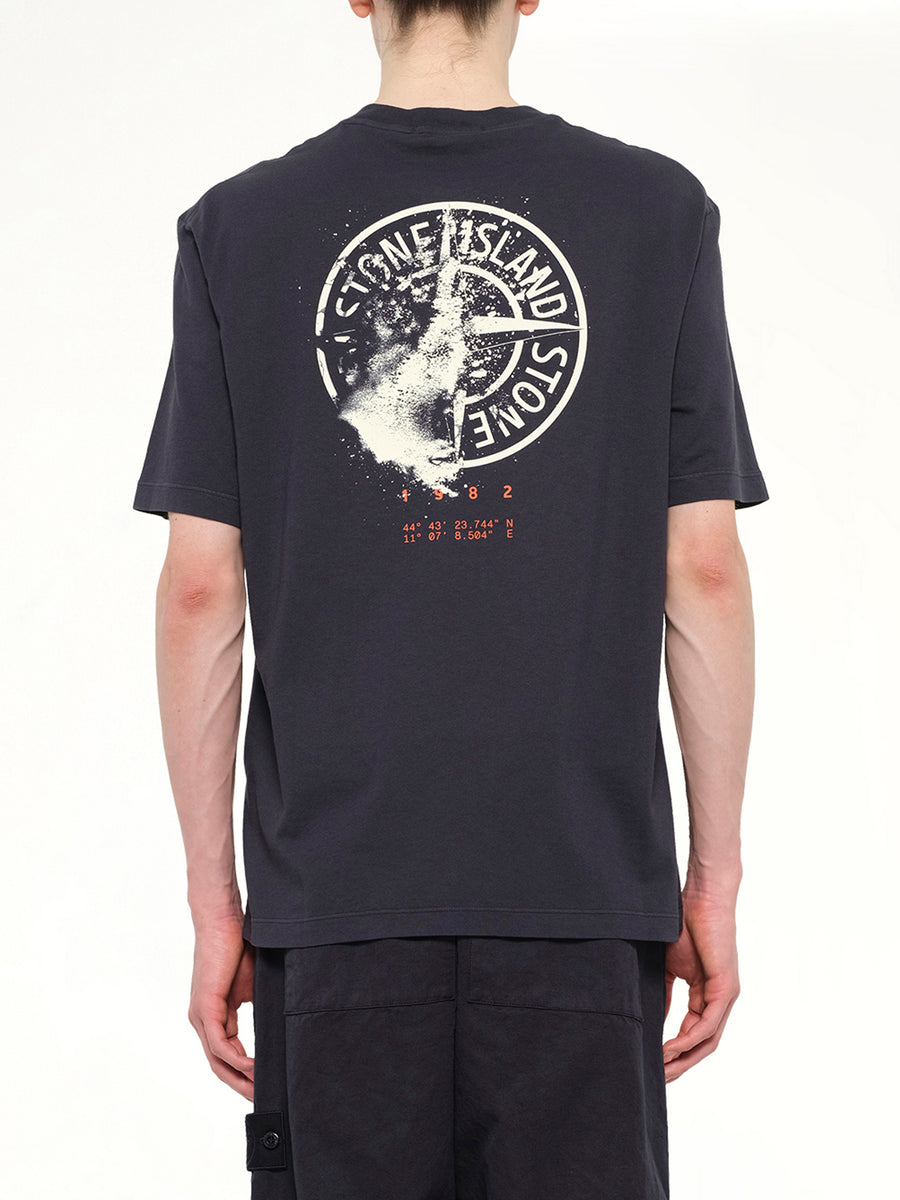 2100001 Cotton Logo T-Shirt in Blue Navy