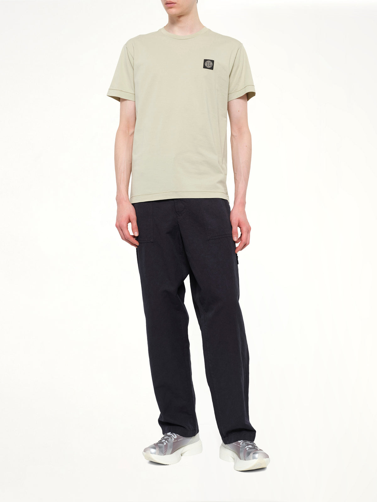 2100027 Cotton Compass Patch T-Shirt in Sand