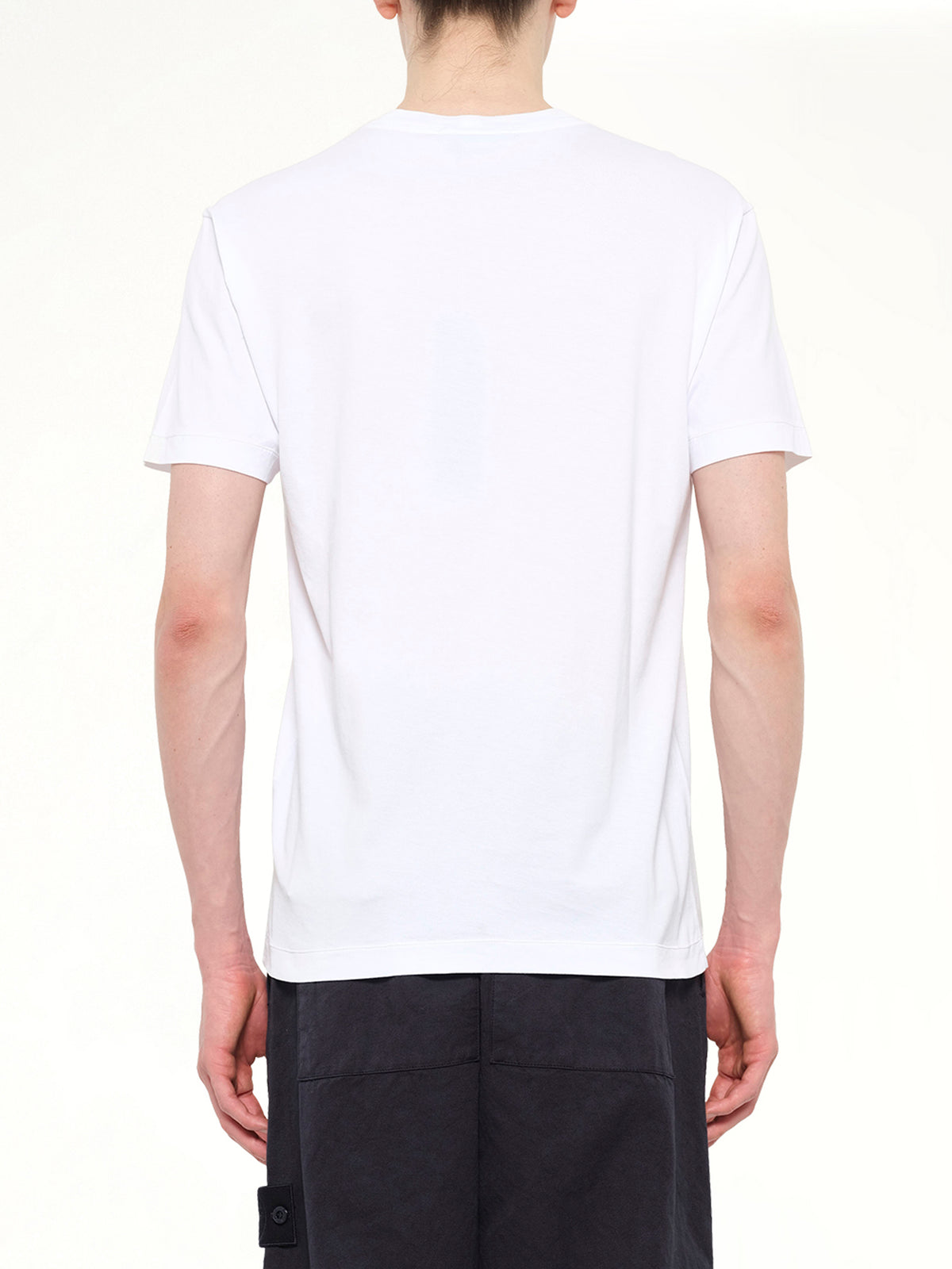 2100027 Cotton Compass Patch T-Shirt in White