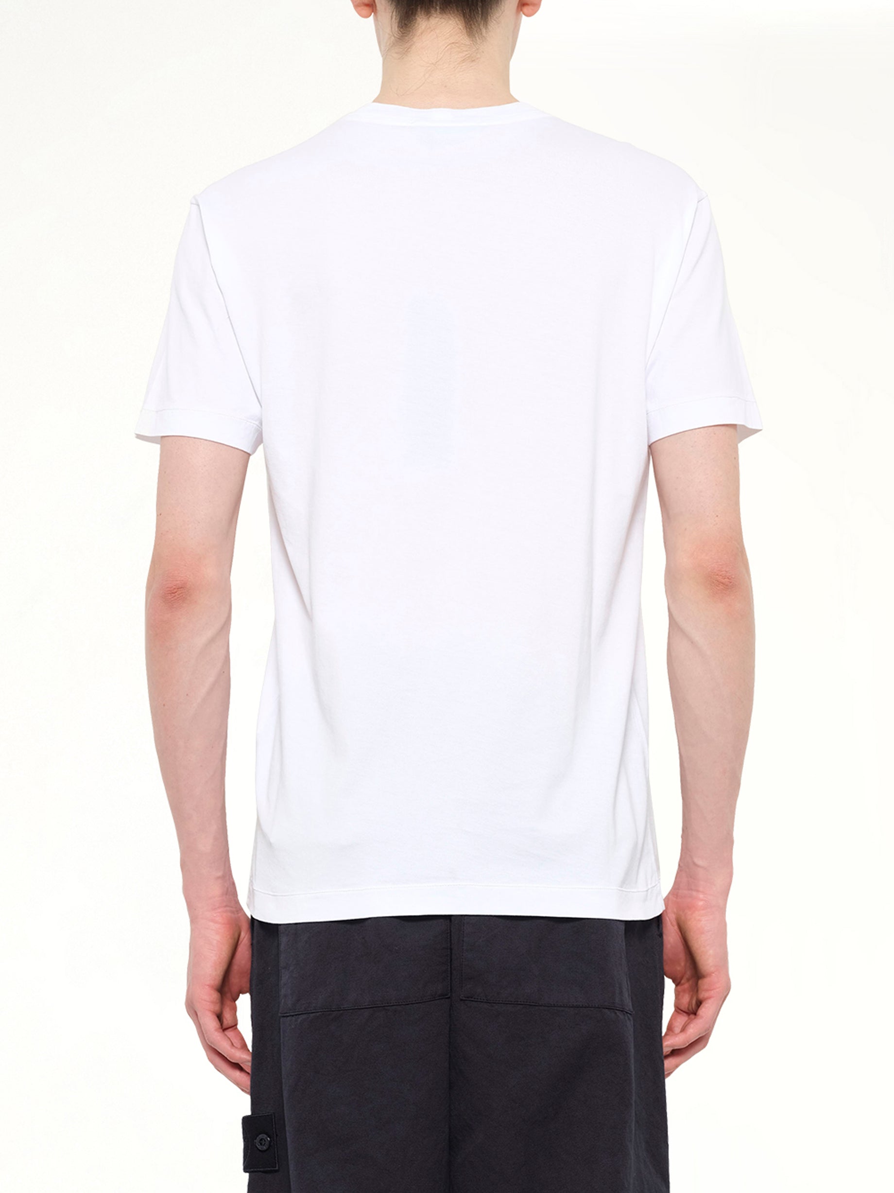 2100027 Cotton Compass Patch T-Shirt in White