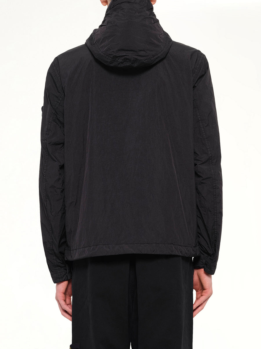 4100001 Crinkle Reps Hooded Jacket in Black