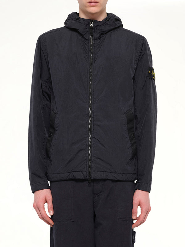 4100001 Crinkle Reps Hooded Jacket in Navy Blue