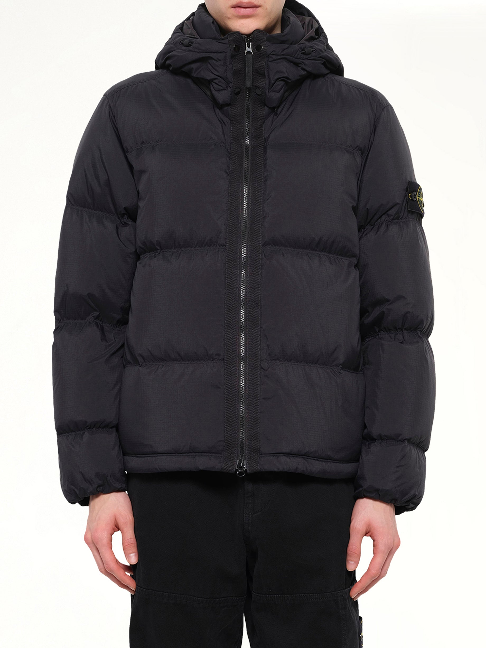 4100013 Matt Ripstop Cordura Puffer Jacket in Black