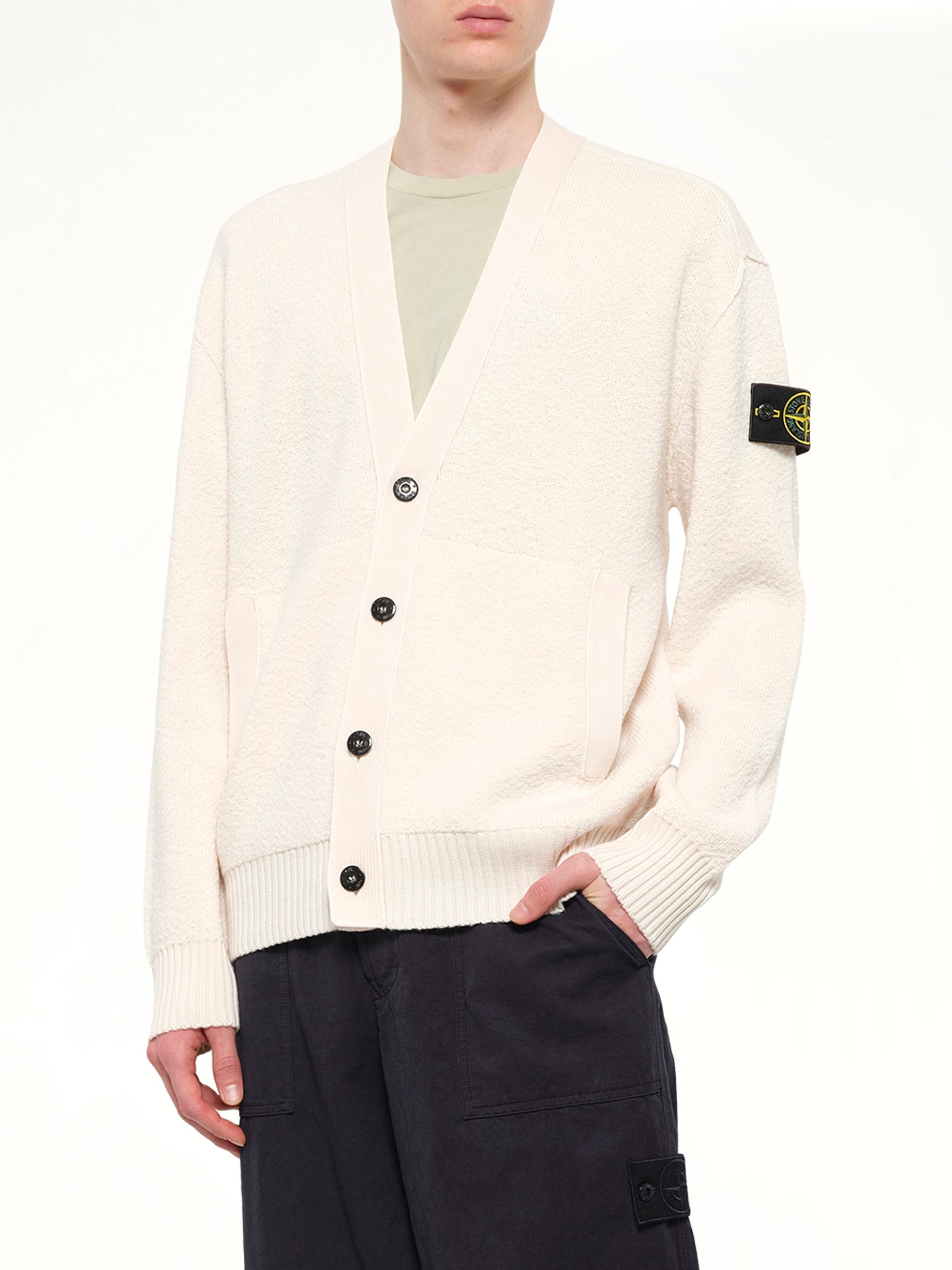 5100010 Light RWS Wool Cardigan in Ivory