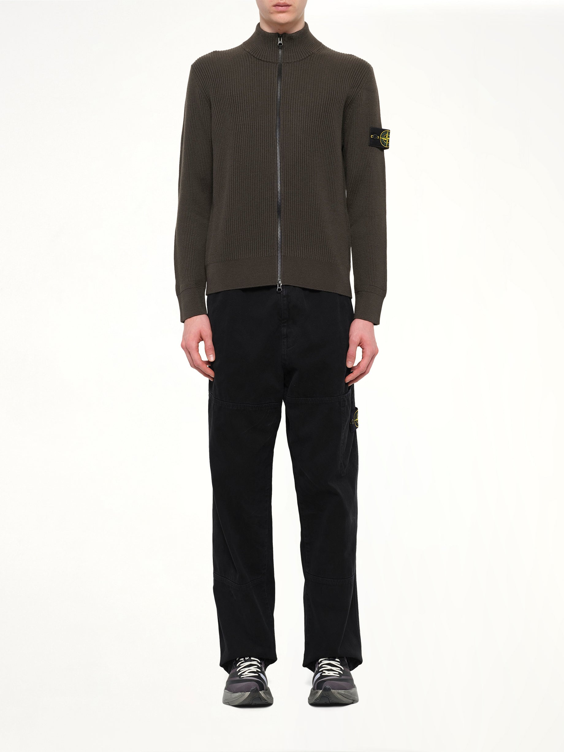5100017 Full Rib RWS Wool Cardigan in Coal Grey