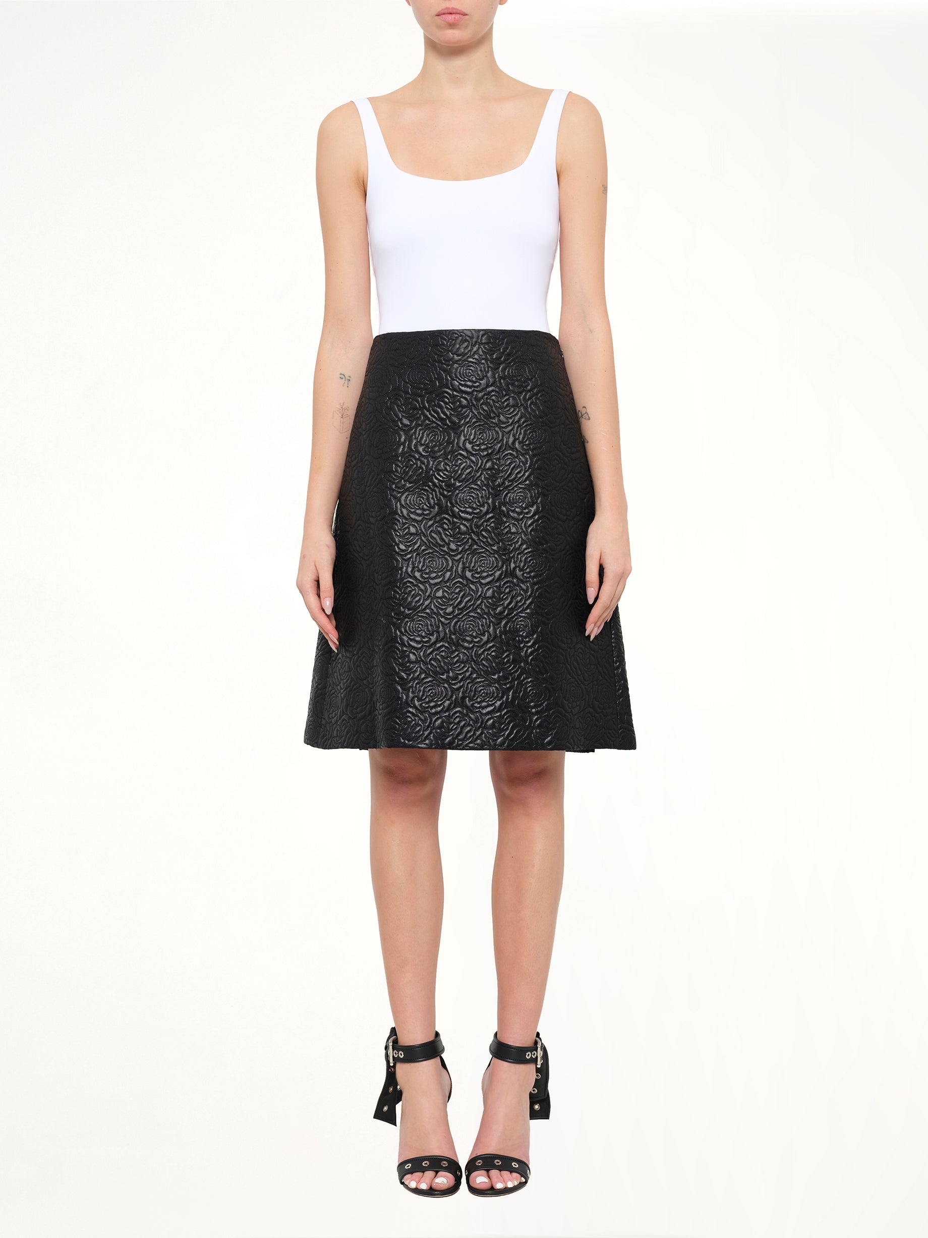 Alexander McQueen Roses Skirt in Black