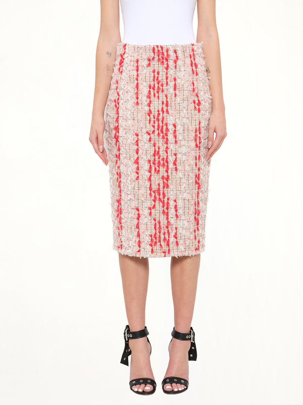 Alexander McQueen Petal Tweed Skirt in Mix
