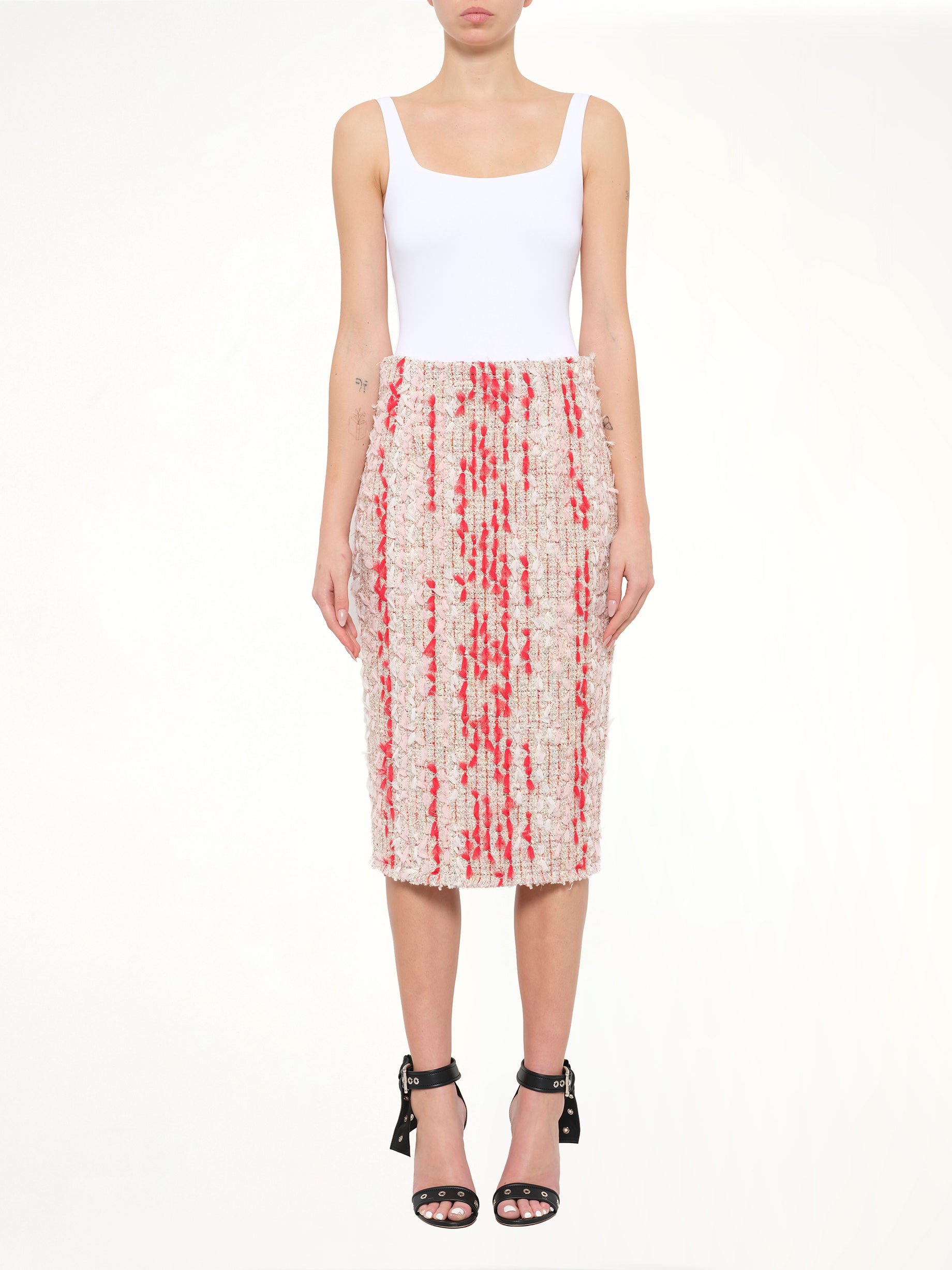 Alexander McQueen Petal Tweed Skirt in Mix