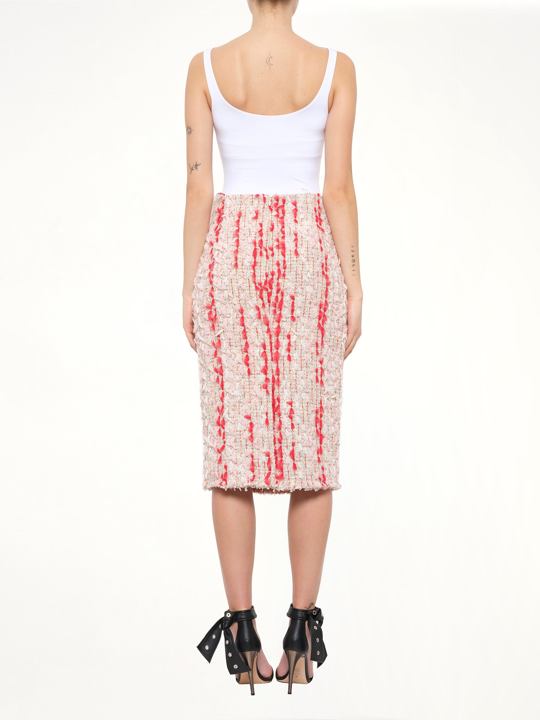 Alexander McQueen Petal Tweed Skirt in Mix