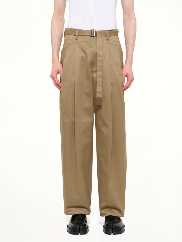 Cotton Chino Pants in Dark Beige