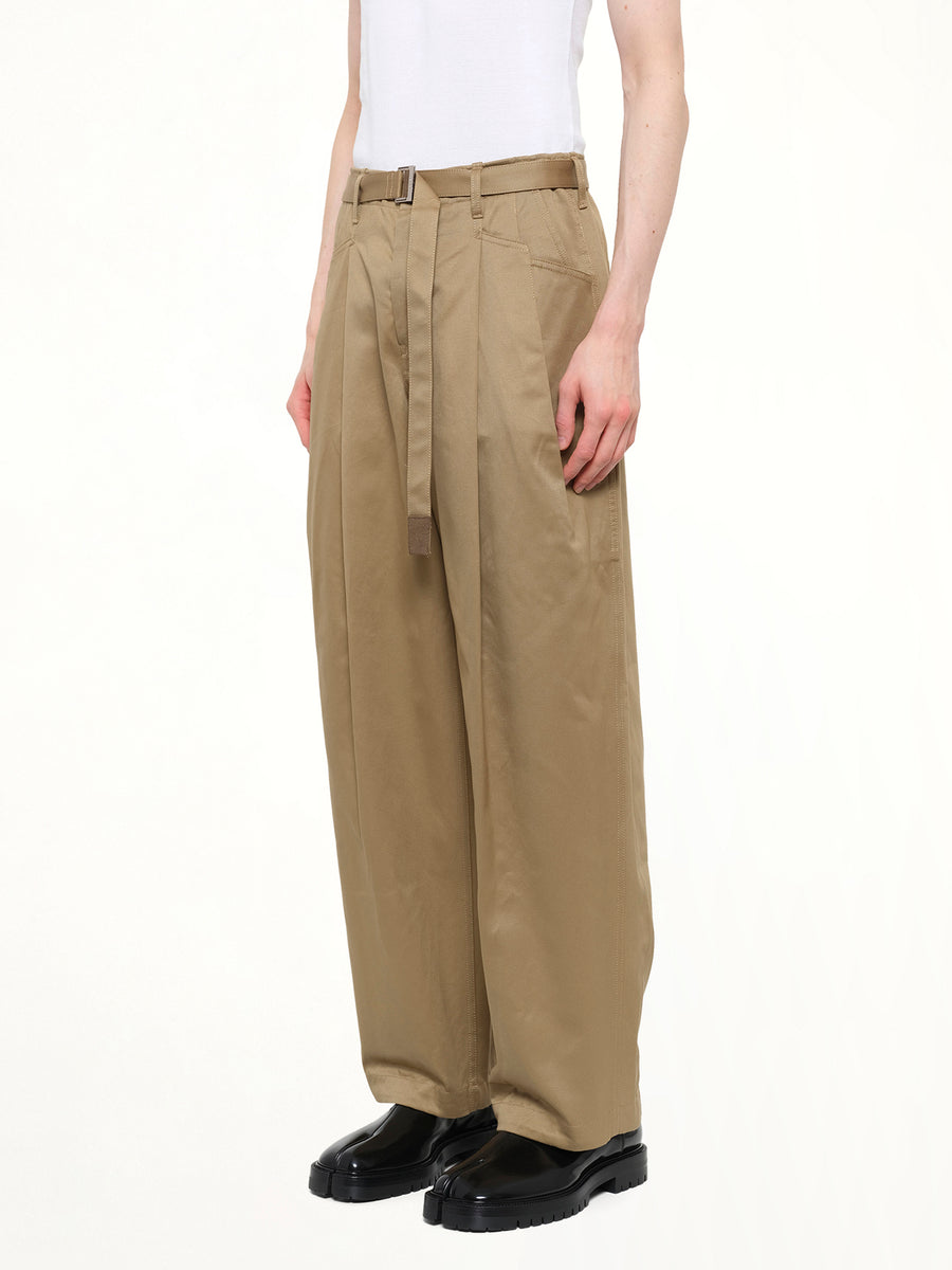 Cotton Chino Pants in Dark Beige