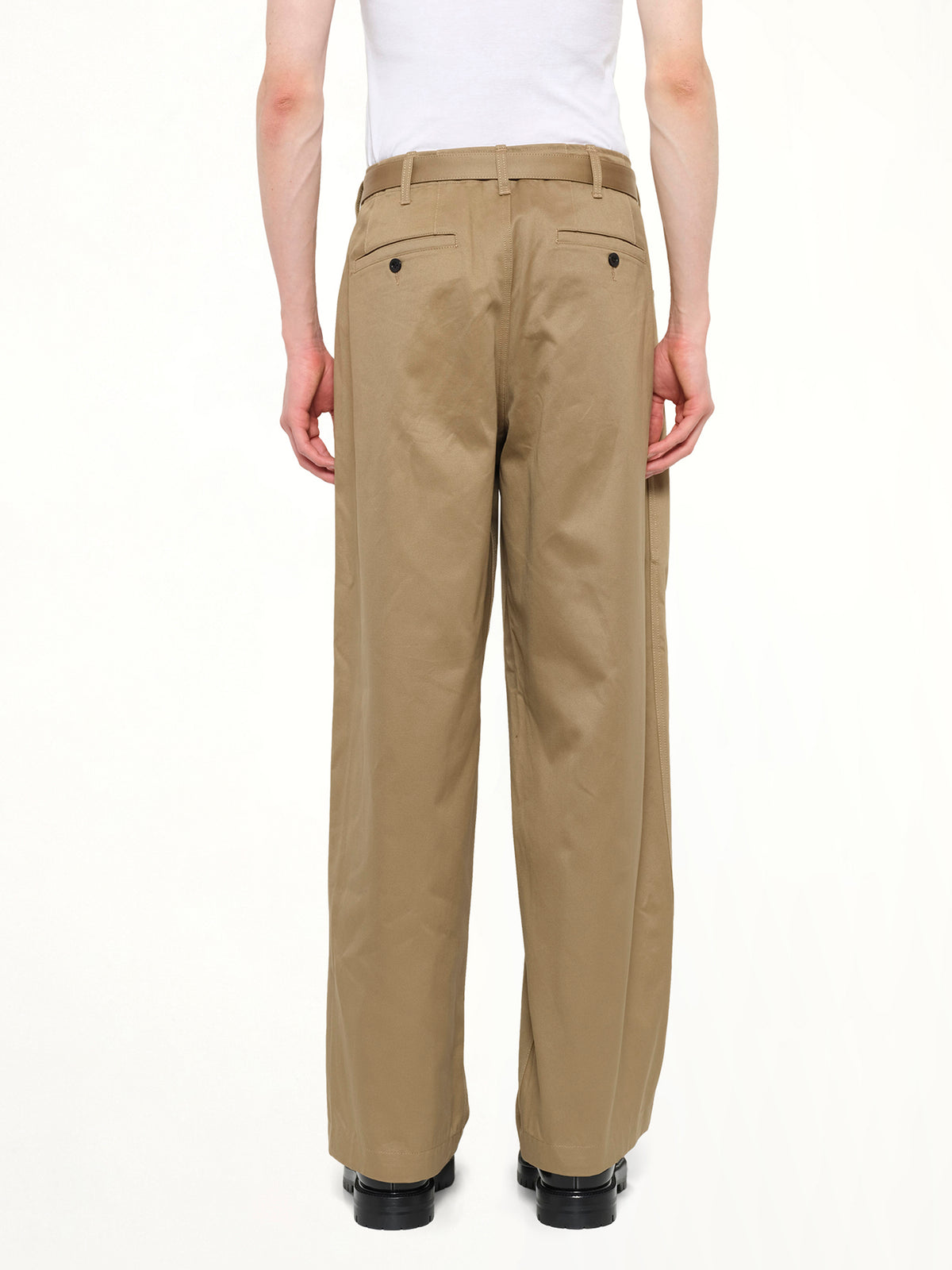 Cotton Chino Pants in Dark Beige