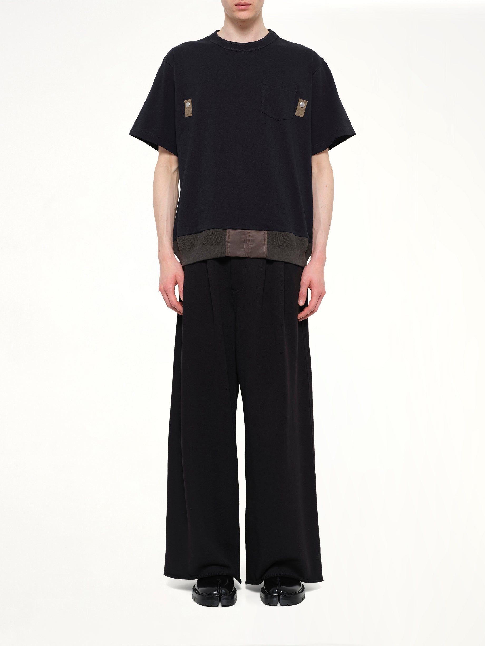 Cotton Jersey T-Shirt in Navy/Dark Khaki