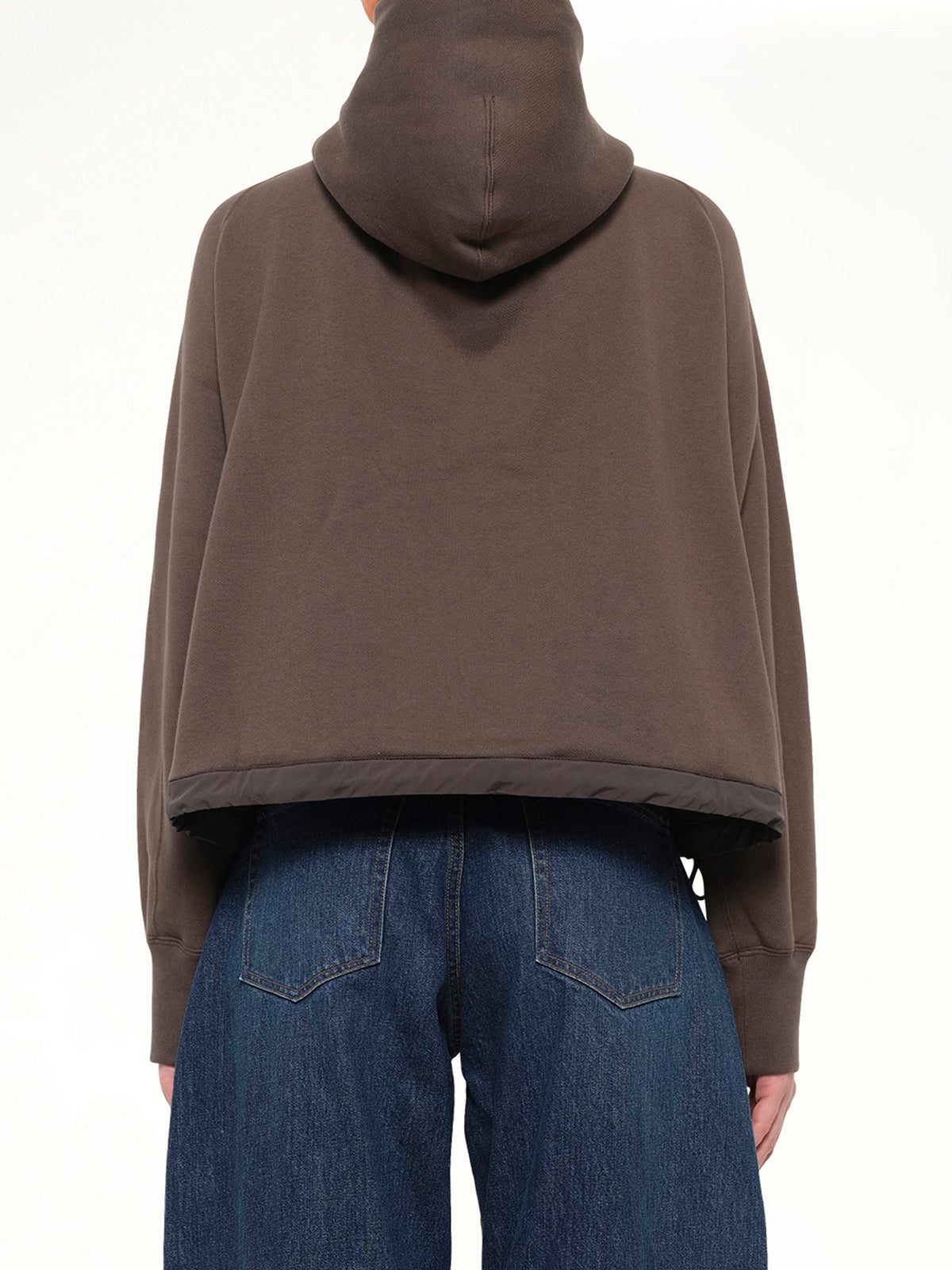 Cotton Jersey Zip Hoodie in Khaki