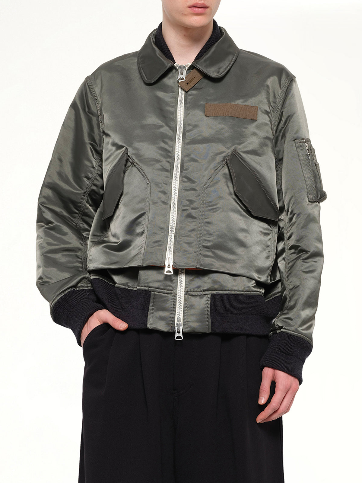 Cotton Nylon Twill Blouson in Dark Khaki