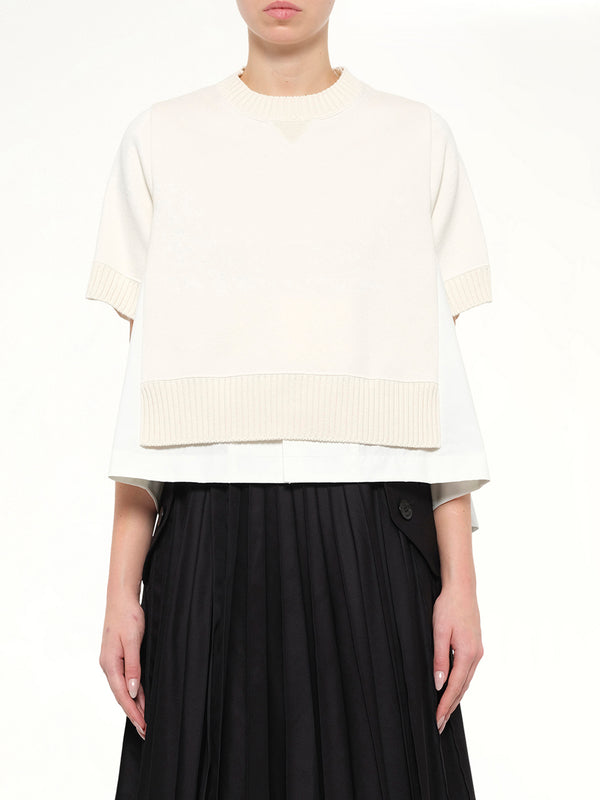 Cotton Weather x Cotton Cashmere Knit Sweater in Off White