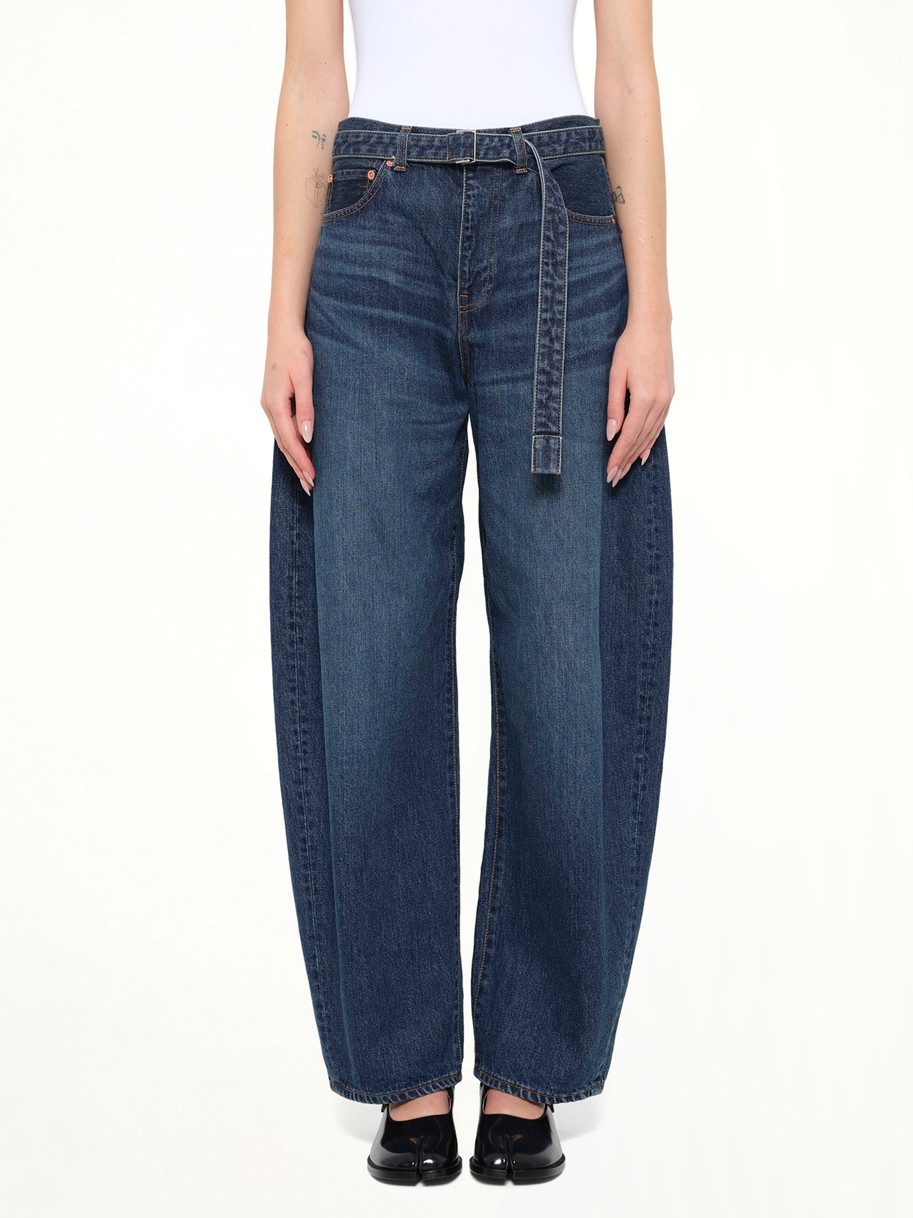 Barrel Denim Pants in Blue
