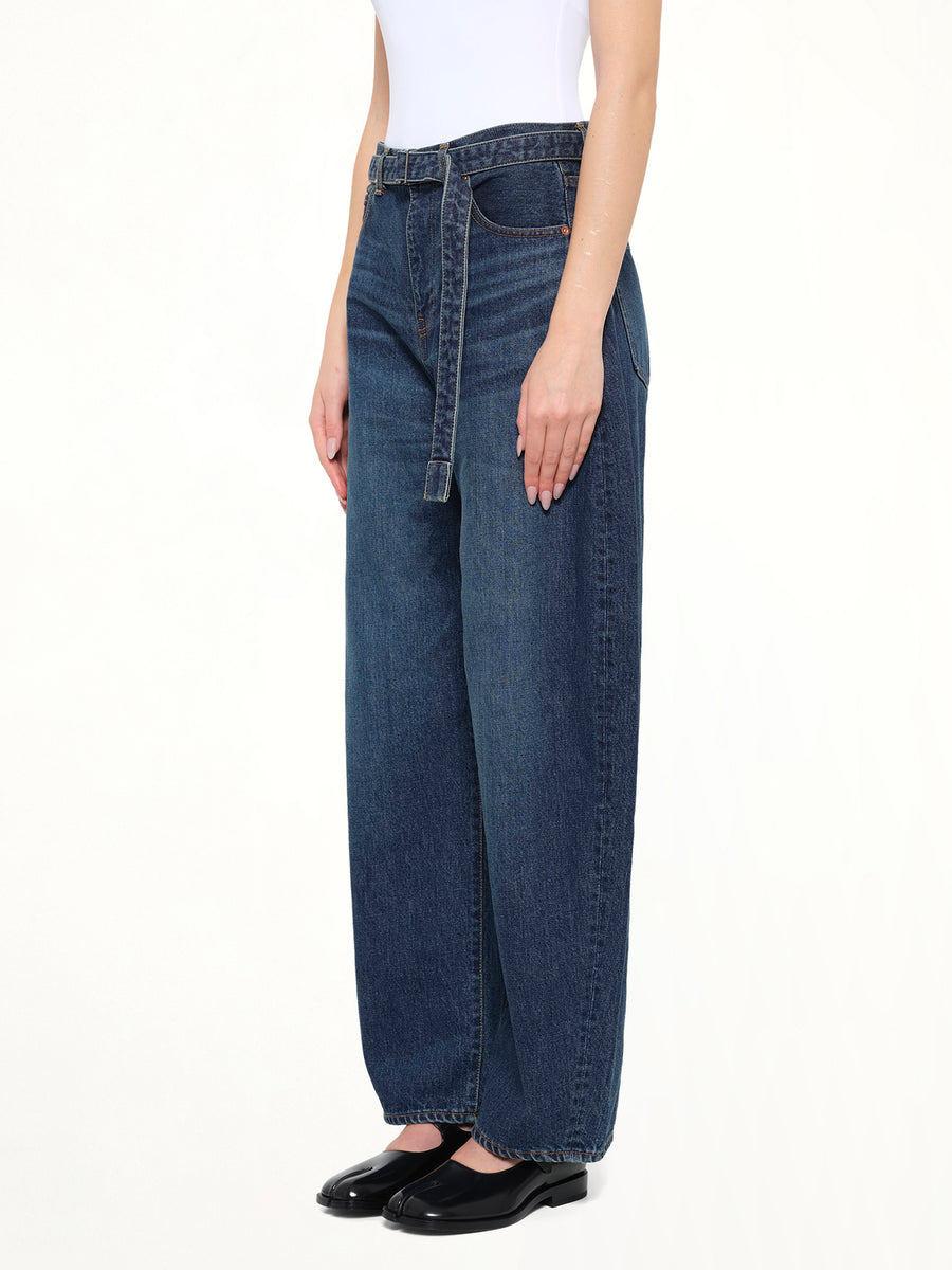 Barrel Denim Pants in Blue