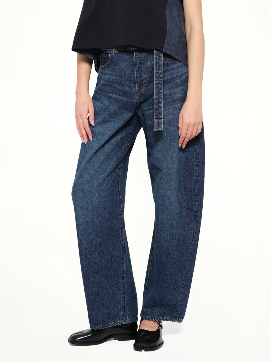 Barrel Denim Pants in Blue