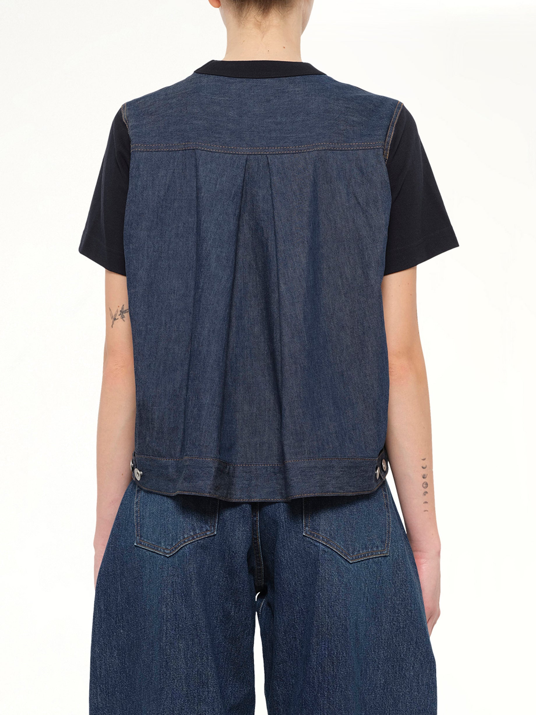 Denim x Cotton Jersey T-Shirt in Navy/Blue