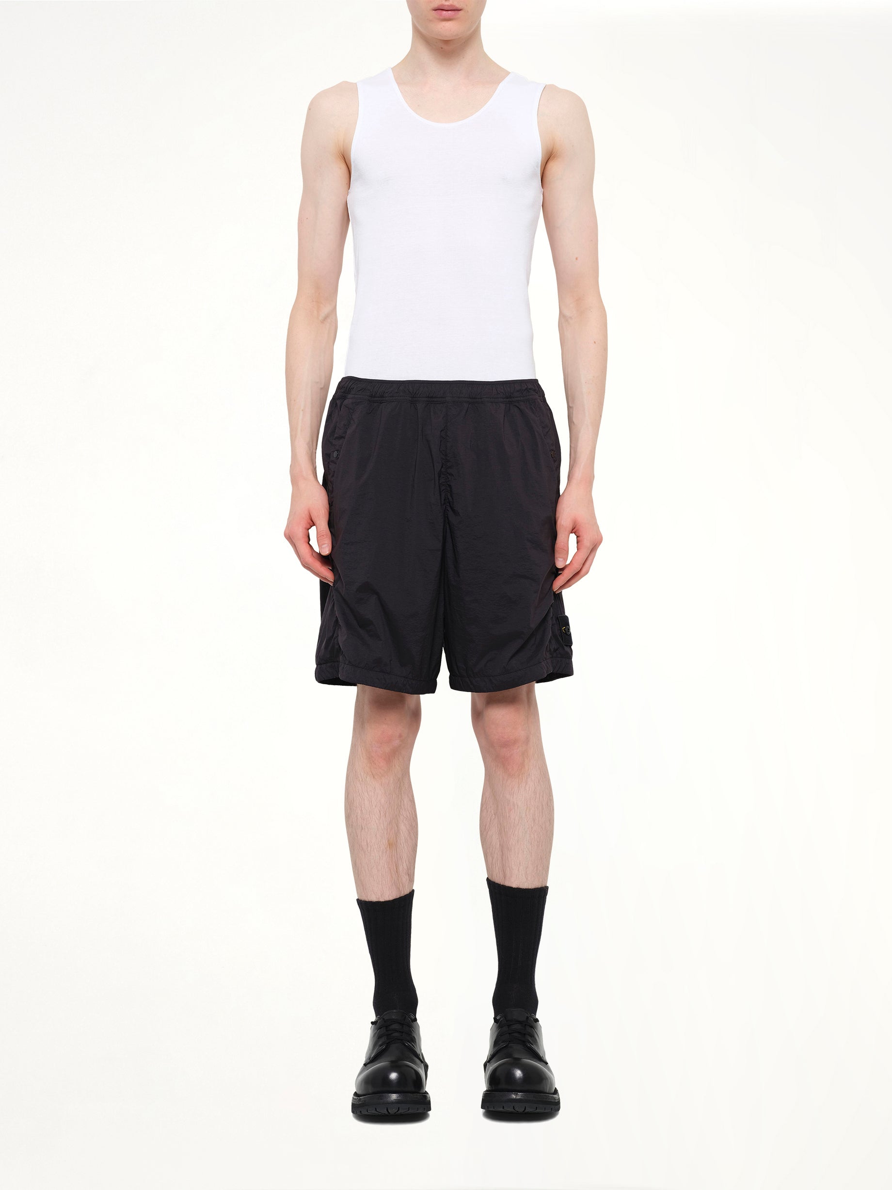 L100004 Ultra Light Nylon Stretch Shorts in Black