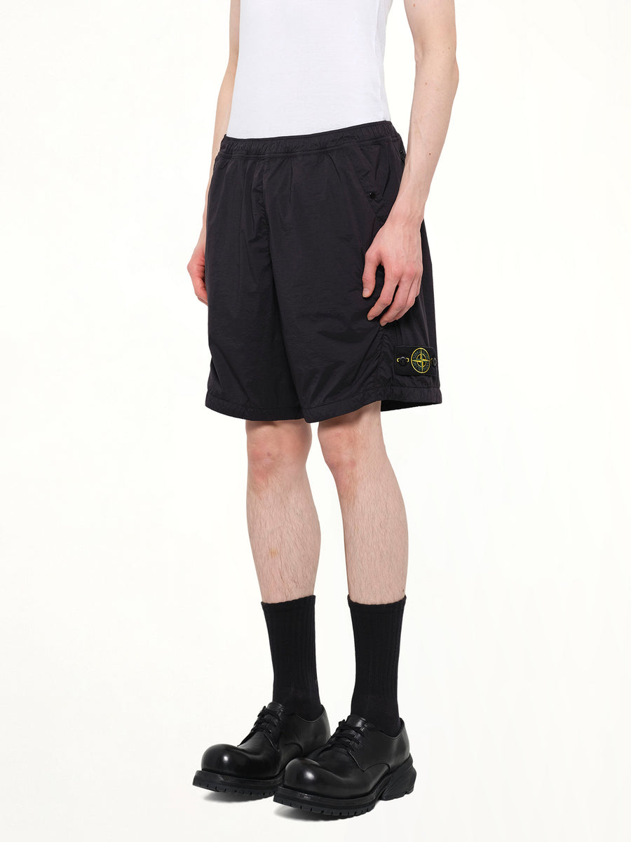 L100004 Ultra Light Nylon Stretch Shorts in Black