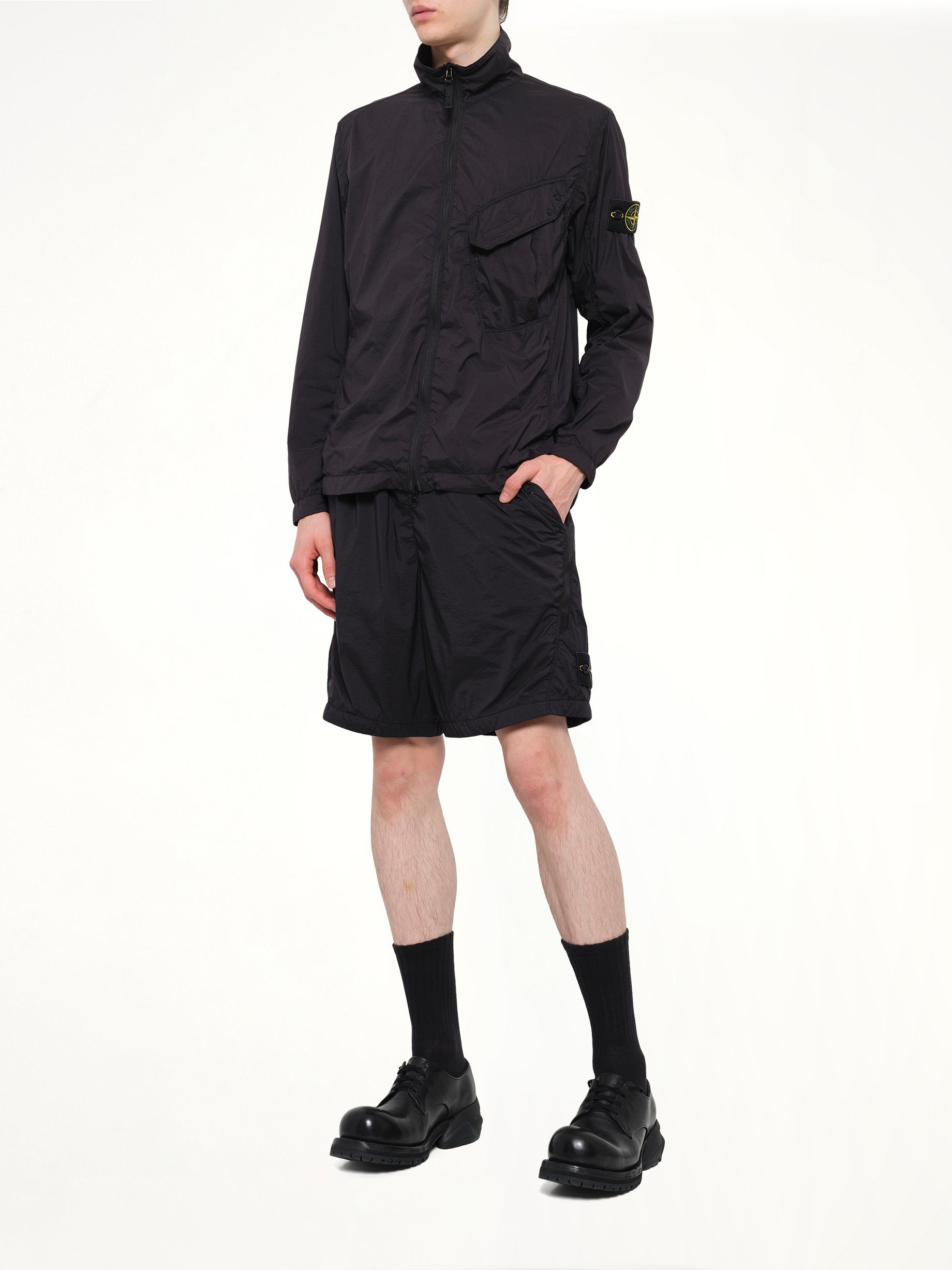 L100004 Ultra Light Nylon Stretch Shorts in Black