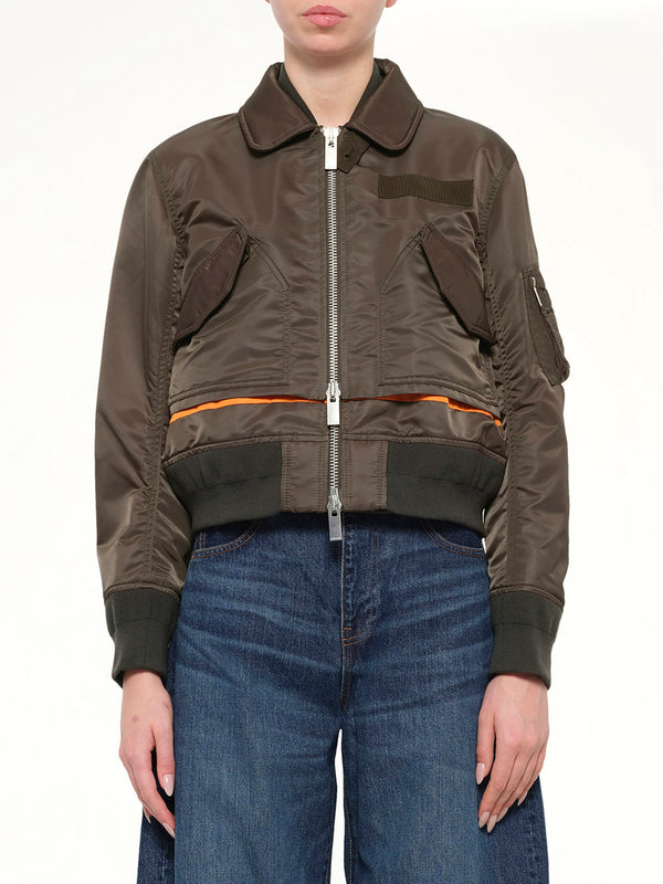 Nylon Twill Blouson in Dark Khaki