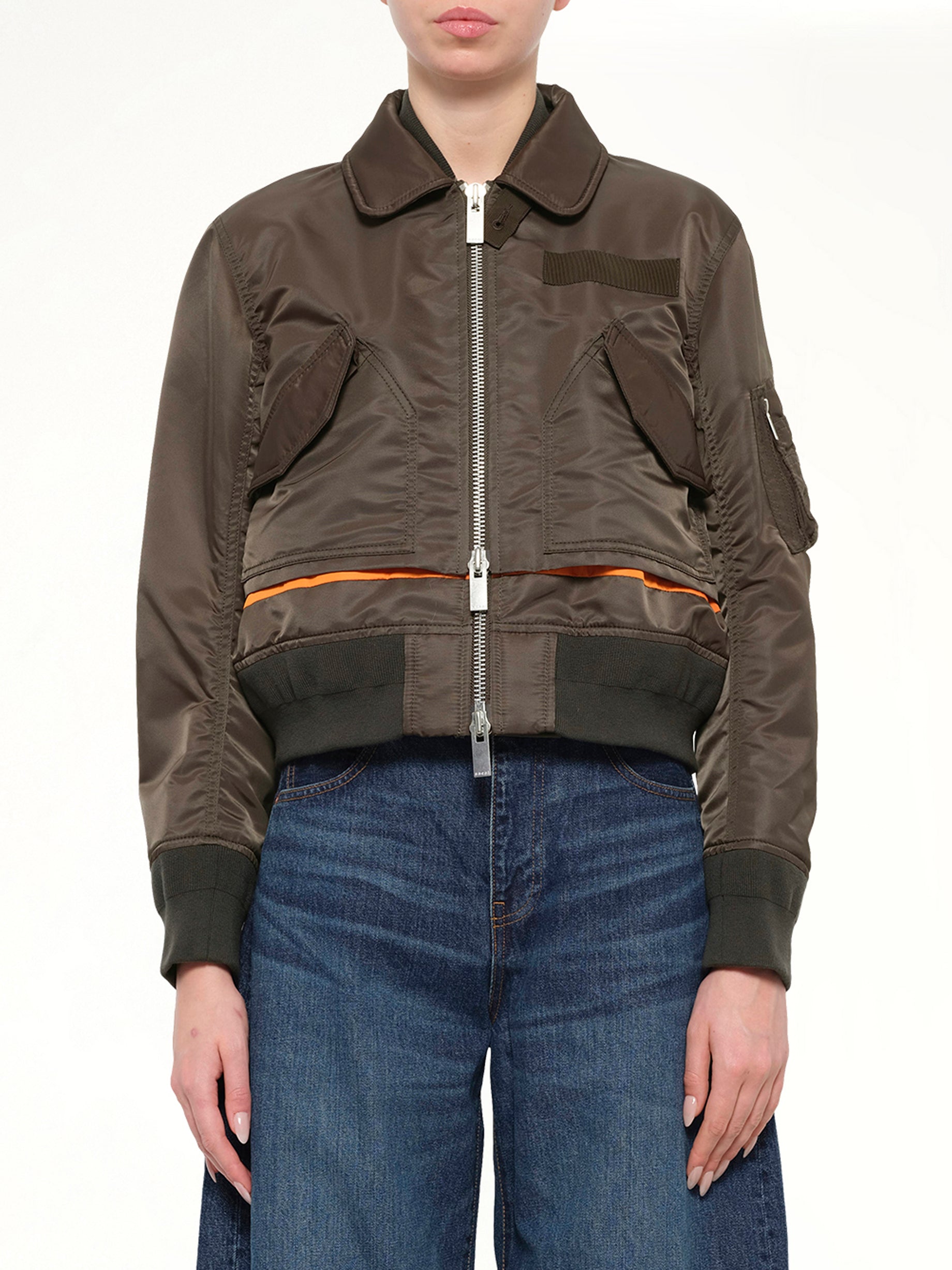 Nylon Twill Blouson in Dark Khaki