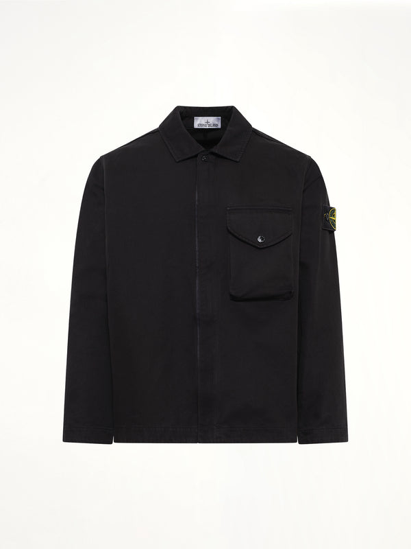1200001 Dense Cotton Twill Shirt in Black
