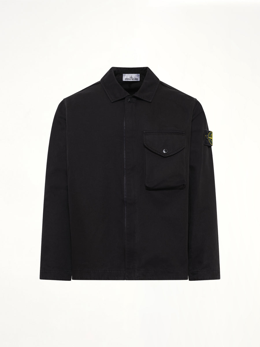 1200001 Dense Cotton Twill Shirt in Black