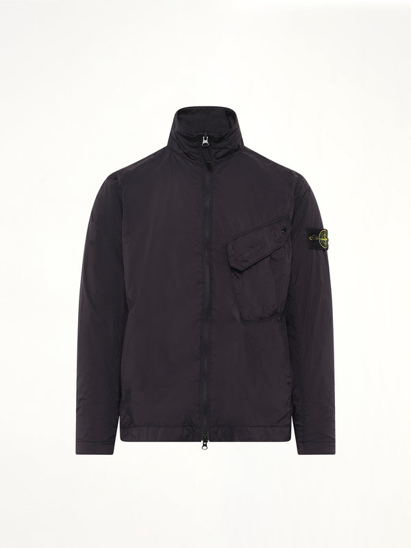 1200015 Ultra Light Nylon Stretch Zip Shirt in Black