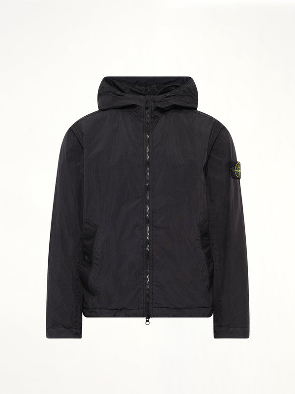 4100001 Crinkle Reps Hooded Jacket in Black