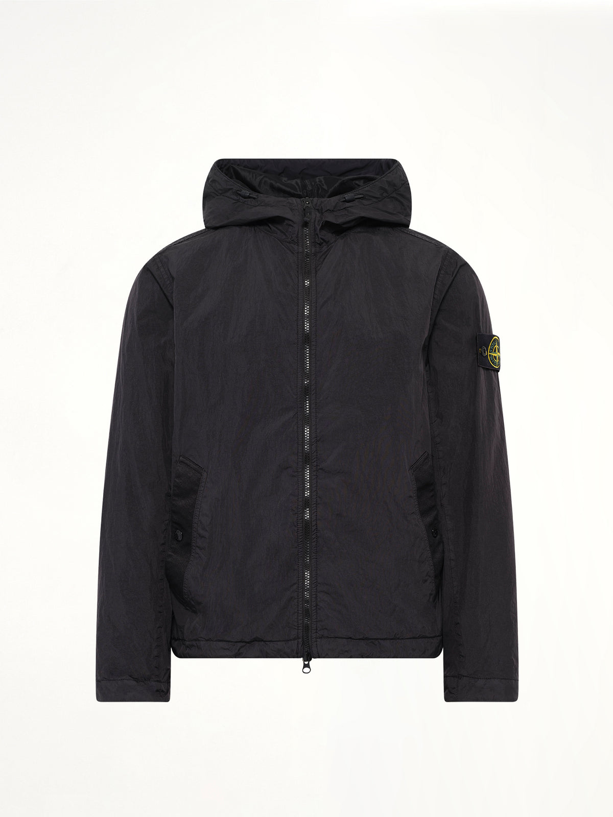 4100001 Crinkle Reps Hooded Jacket in Black